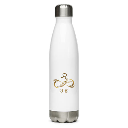 Weiße Edelstahl Trinkflasche 500ml – Frontansicht