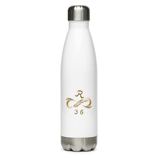 Weiße Edelstahl Trinkflasche 500ml – Frontansicht